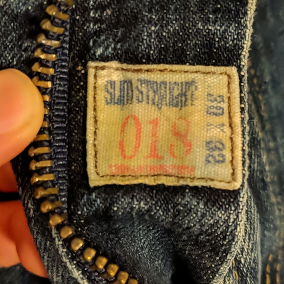 AE Slim Straight Blue Jeans - Picture 3 of 6